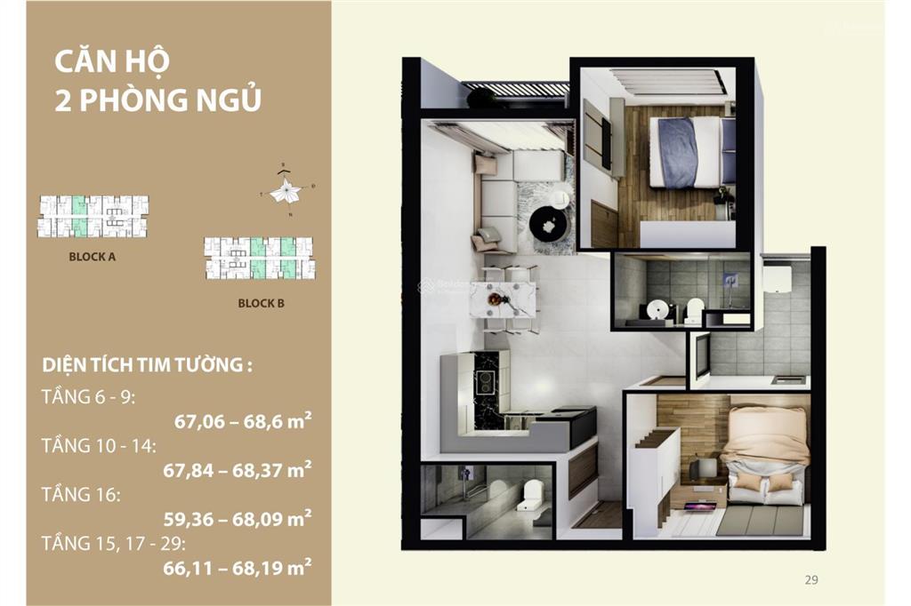 Bán căn hộ 2pn block a tầng 18 mường thanh phú hữu view nam thoáng mát, giá tốt khu đông