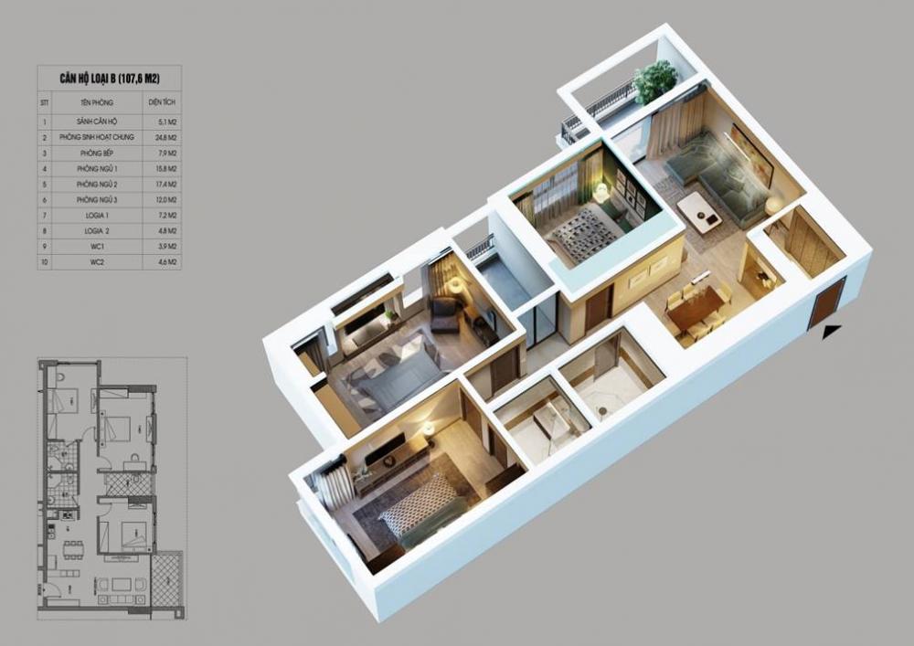 Bán cc samsora premier, 4,09 tỷ, 60m2, 2pn, 2wc, nội thất đầy đủ, giá cực chất