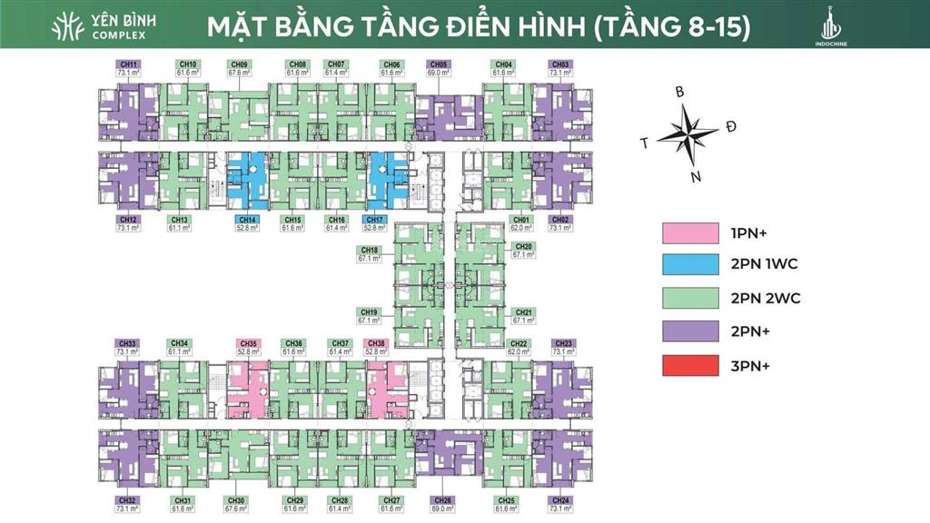 Bán căn hộ 67m2 rẻ nhất tòa tt01 yên bình complex t6 bàn giao.  0987 660 ***