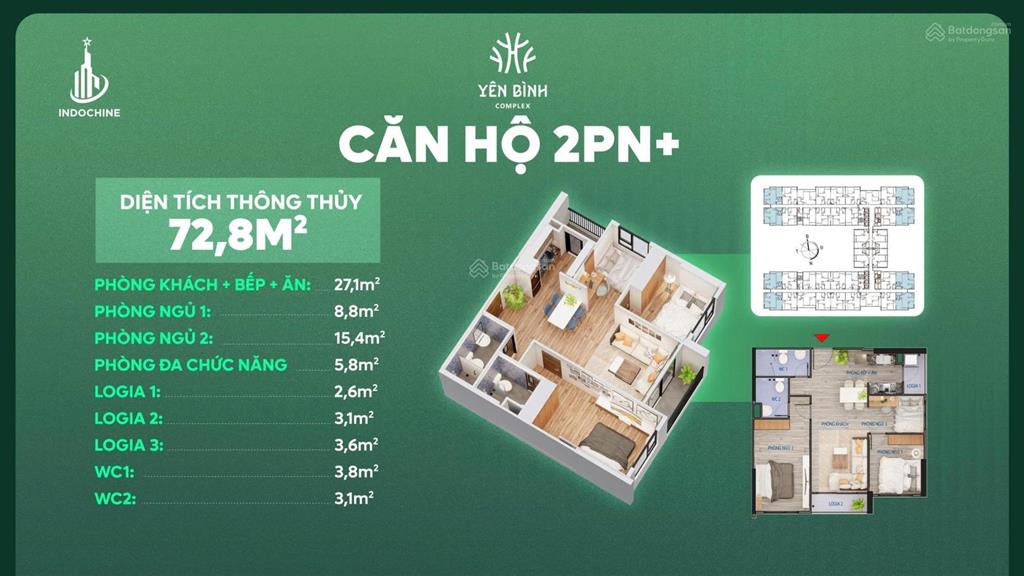 Cắt lỗ căn góc 73m2 tầng đẹp, hướng mát chung cư yên bình complex giá cực tốt