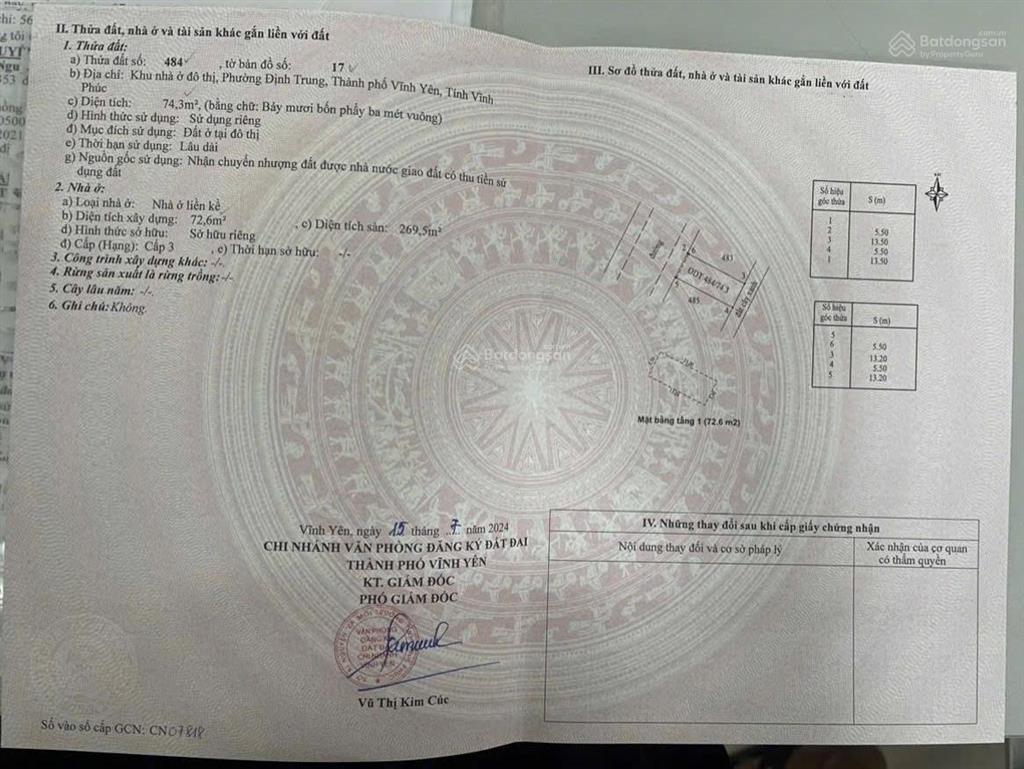 Bán căn liền kề sẵn sổ kinh doanh đẹp kđt vci vĩnh yên  0973 612 ***