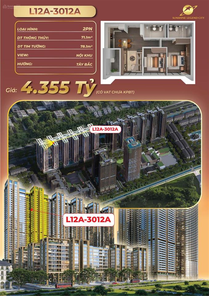 Sở hữu căn hộ tầng cao 2pn đẳng cấp an cư phía đông thủ đô với giá rẻ bất ngờ |sunshine legend city