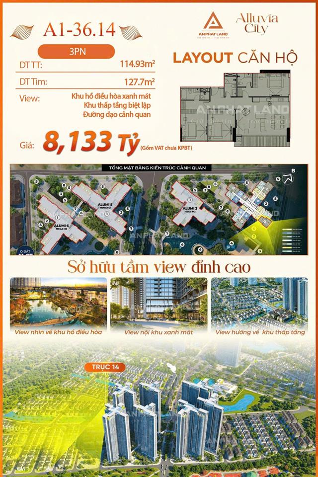 Chuẩn sống sang sống khỏe với siêu phẩm căn hộ khoáng nóng 3pn bên sông hồng, 115m2| alumi premium