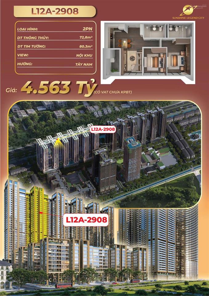 Chỉ 3,7 tỷ sở hữu căn hộ tầng cao 2pn phía đông, dt 72,8m², hướng tây nam, view thoáng, ck 11%