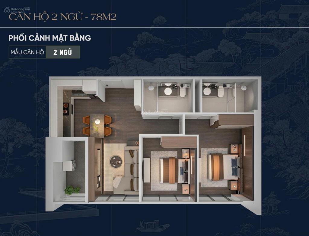 Chỉ 3,7 tỷ sở hữu căn hộ tầng cao 2pn phía đông, dt 72,8m², hướng tây nam, view thoáng, ck 11%
