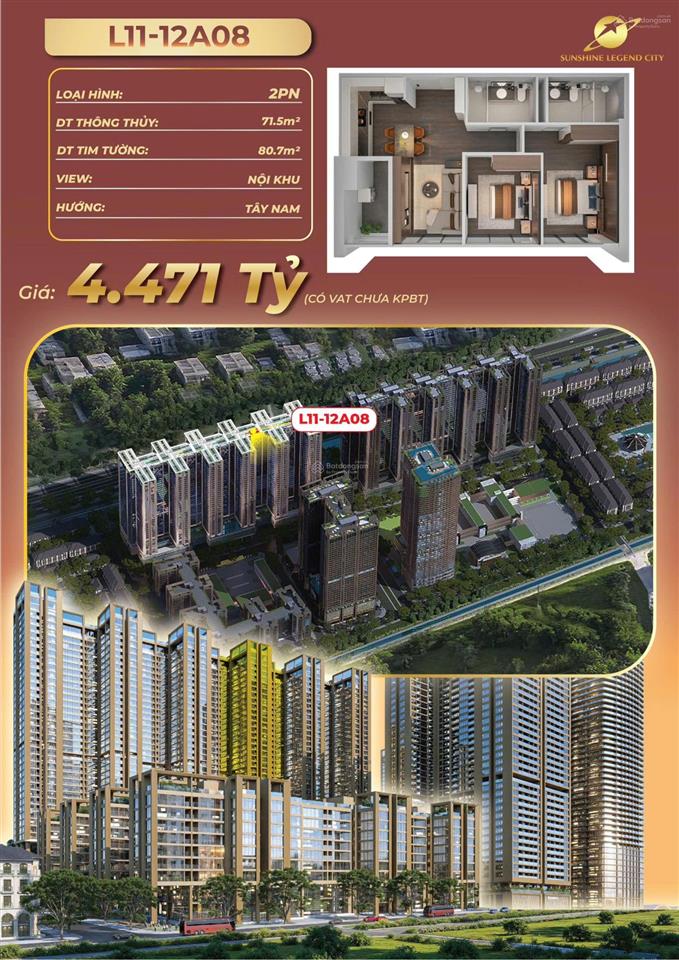 Chỉ 3,636 tỷ có ngay nhà đẹp phía đông thủ đôbán căn hộ 2pn cao cấp tầng trung, dt 71.5m2, tây nam