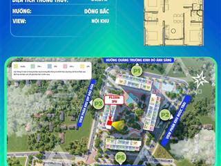 Độc quyền căn hộ tầng cao 3pn đẳng cấp phía đông hà nội, tầng 33, dt 80m2, hướng đông bắc, 5,2 tỷ