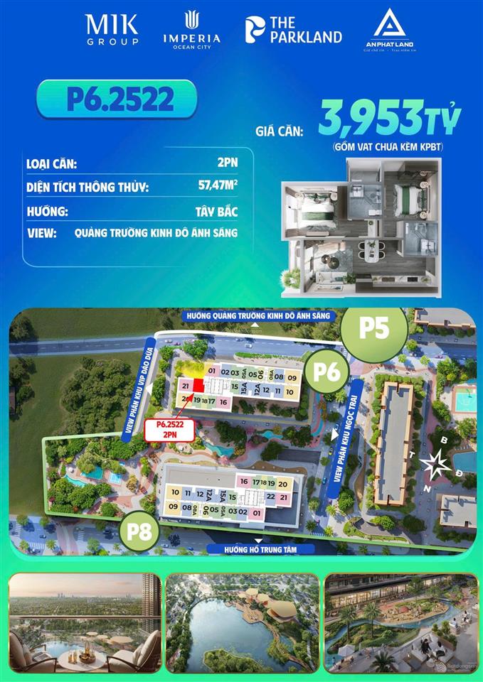Hàng hot giá mềm phía đông  chỉ 3,4 tỷ sở hữu ngay căn hộ 2pn cao cấp, 57m2, tầng cao view đẹp