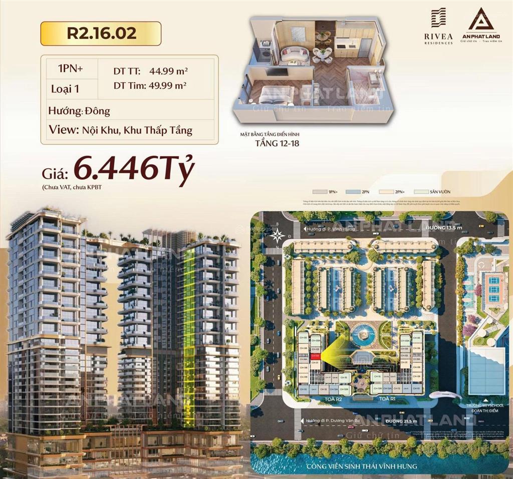 Sở hữu căn hộ chuẩn quốc tế 1pn+ 45m2 tại cửa ngõ phía nam hà nội, hướng đông, view thoáng, 5,5 tỷ