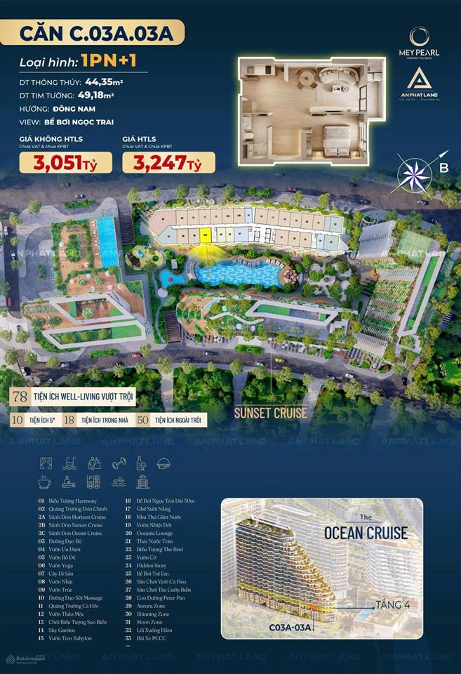 Sở hữu lâu dài căn hộ biển 1pn+1 chuẩn resort tại phú quốc, hướng đông nam, view cực chất lượng