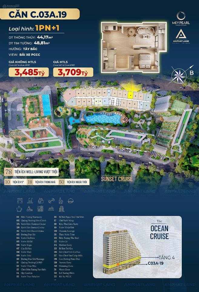 Bán căn hộ biển 1pn+1 chuẩn resort 5 sao "hot" nhất tại bãi trường  phú quốc,dt 44m2, view cực đắt