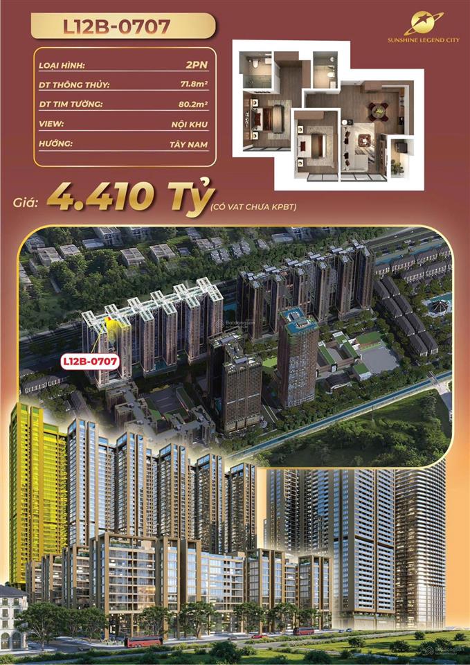 Chiết khấu 11%, tặng 3 chỉ vàng cho căn hộ 2pn cao cấp 71,8m², hướng tây nam, giá chỉ 3,582 tỷ