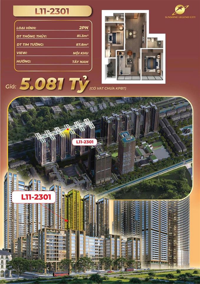 Siêu phẩm 2pn 81,3m2 hướng tây nam vị trí vàng khu đông, giá siêu mềm 4,150tỷ, tiềm năng đầu tư lớn