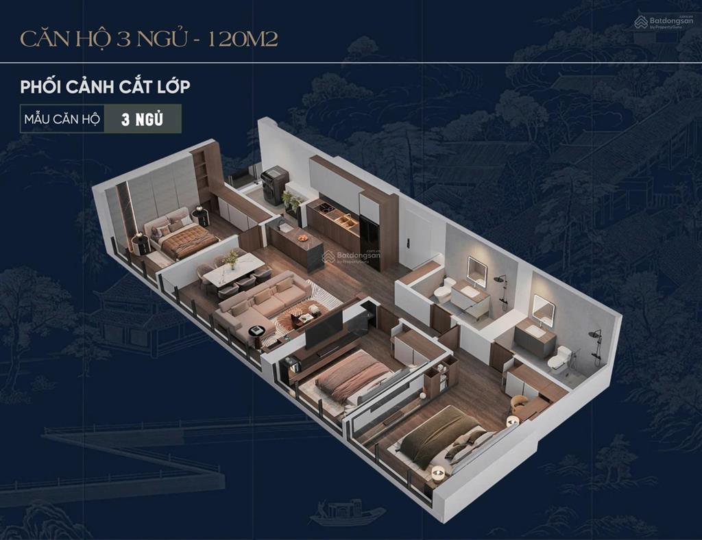Căn góc 3pn tầng cao view sông đẹp khu đông thủ đô dt 122.8m2, hướng đntn, giá 6,8 tỷ