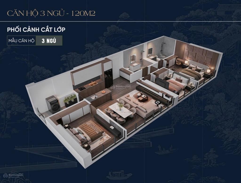 Căn góc 3pn tầng cao view sông đẹp khu đông thủ đô dt 122.8m2, hướng đntn, giá 6,8 tỷ