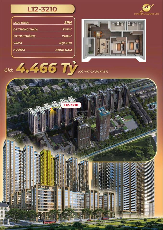 Tặng nóng 3 chỉ vàng, ck 11% khi mua ch 2pn dt71m2, hướng đông nam, 71,5m2 giá 3,632tỷ tại hưng yên