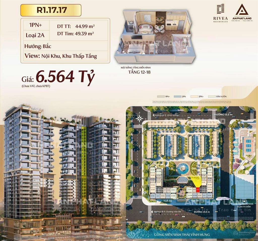Bán căn hộ cao cấp 1pn+ 44,99m2 chuẩn sống thượng lưu tại tâm điểm hoàng kim, quận hoàng mai hà nội