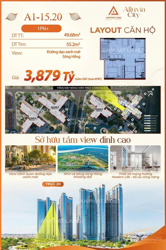 Căn 1pn+ tầng trung view sông hồng tại alumi 1, giá chỉ 3,4 tỷ tại văn giang, hưng yên