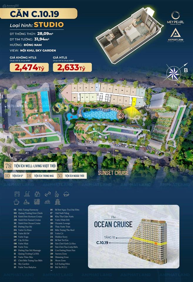 Đón sóng apec 2027 với căn studio sát biển, dt 28m², hướng đông nam tại bãi trường  phú quốc