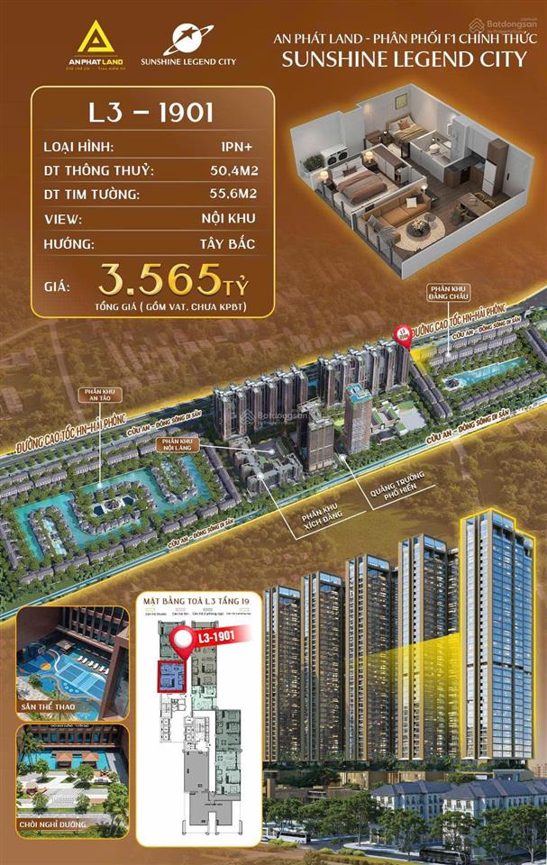 Chỉ 2.9 tỷ chiết khấu 11% sở hữu ngay căn hộ 1pn+, dt 50m2, tầng 19 view xanh mát phía đông hà nội