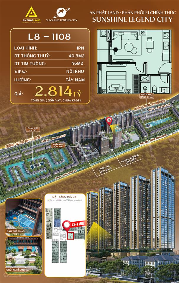 Hotsở hữu 1pn chỉ còn hơn 2,3 tỷ, dt 40m2, hướng tây nam, view thoáng mát, chiết khấu 11% và 3 chỉ