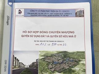 Bán biệt thự a1.2 kđt thanh hà, 2 mặt thoáng trước sau view kênh & công viên cây xanh