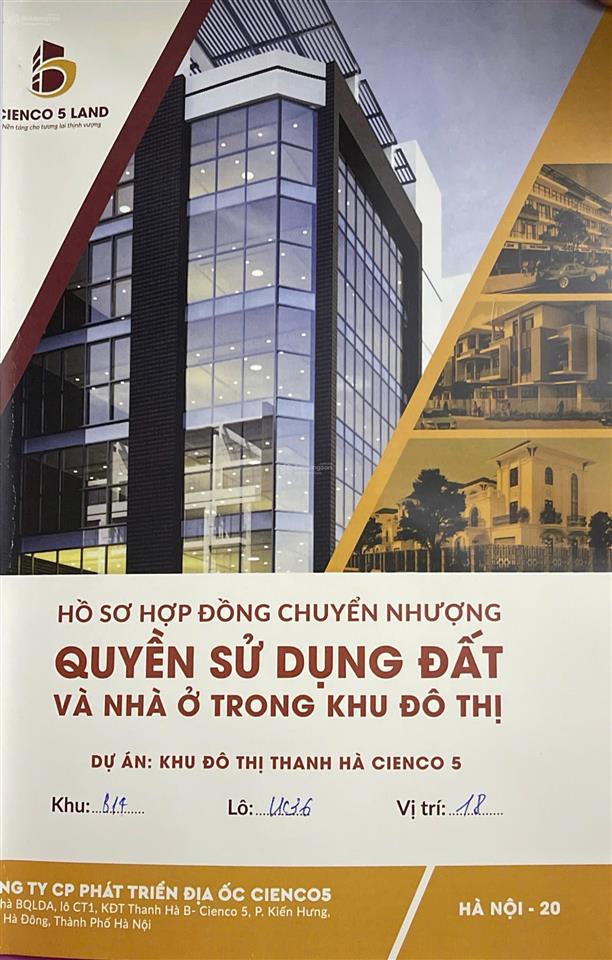Bán liền kề sau 3 tòa chung cư b1.4 kđt thanh hà cienco5