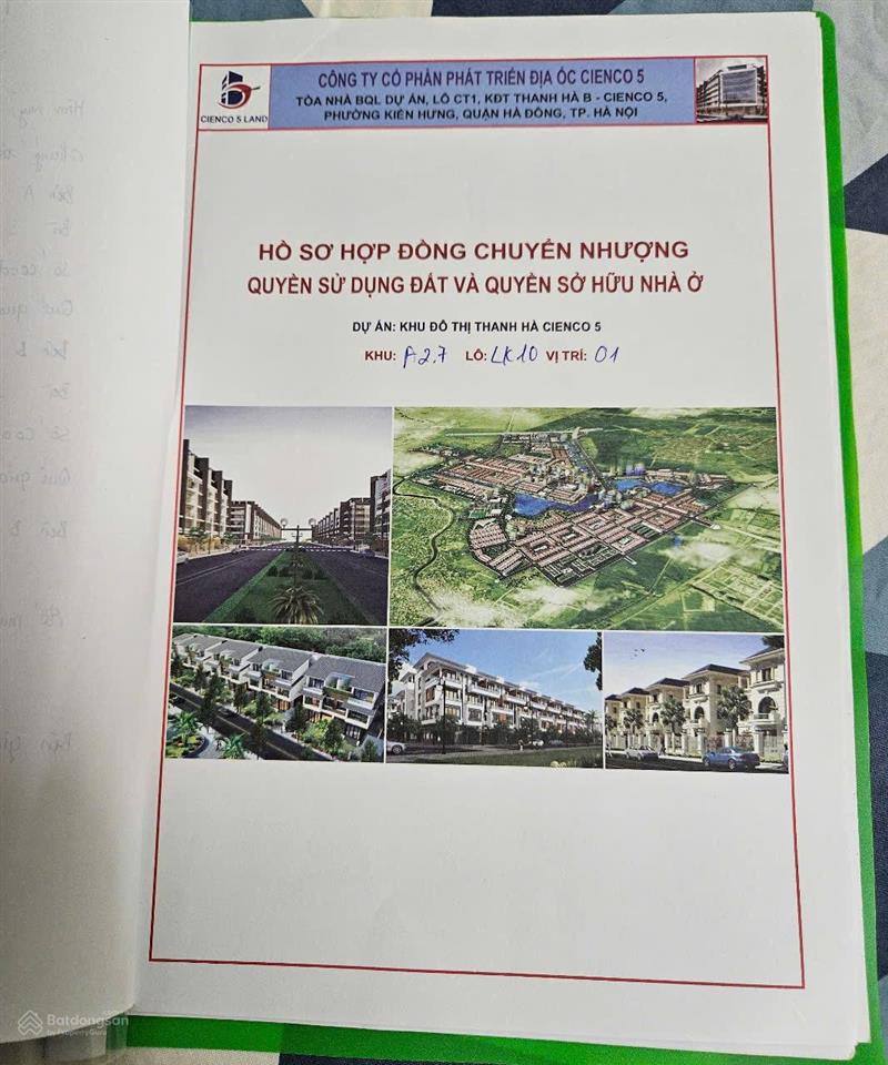 Chính chủ bán liền kề góc a2.7 kđt thanh hà cienco 5