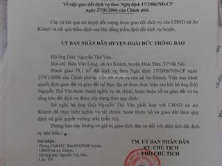 Chính chủ cần bán 90m2 đất dịch vụ xã an khánh, huyện hoài đức, tp hà nội, giá 40 triệu/m2