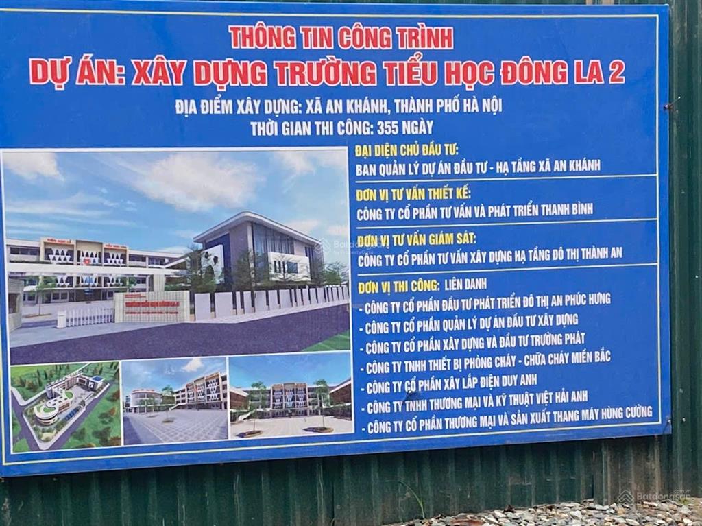 Bán ô đất view hồ điều hòa , gần cổng trường cấp 1 đông la hoài đúc. 0m2 , mặt tiền 5m sổ đỏ chính