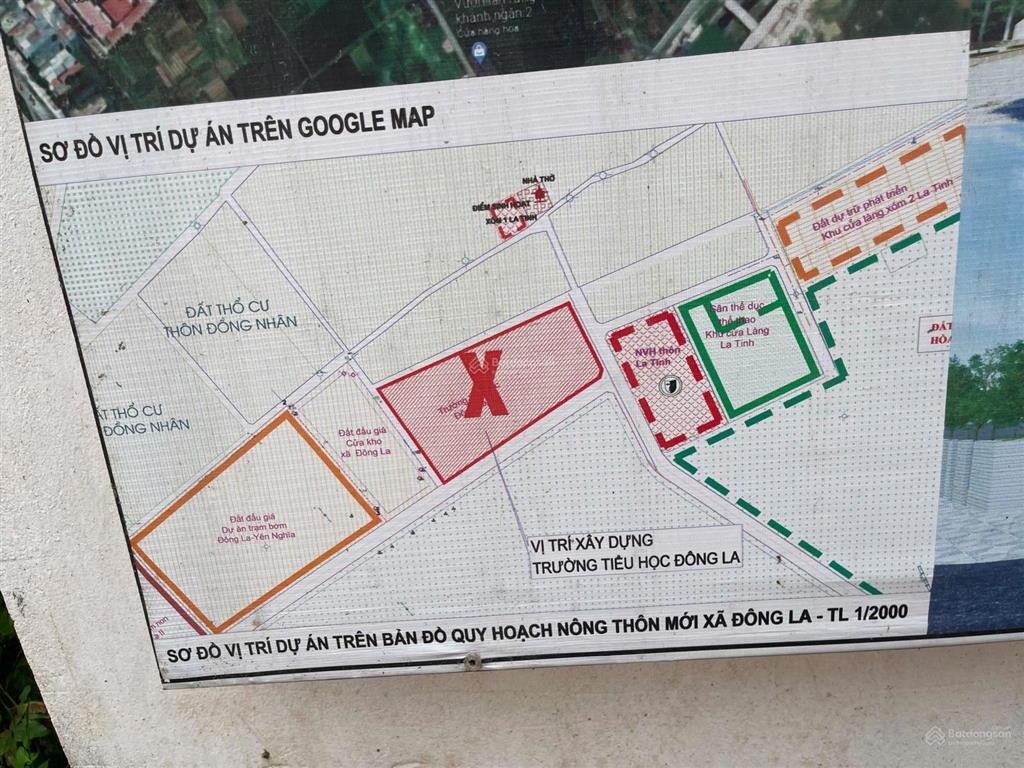 Đất trục chính đấu giá x4 cửa kho đông la hoài đức 60,1m² mt 4.8m, đường 12m, vỉa hè 3m, kd đắc địa
