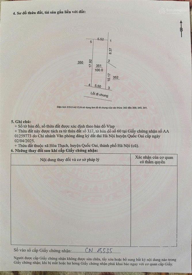 Chính chủ bán đất thổ cư ql21a, trung tâm xã phú cát, thành phố hà nội, 100m2, mt 6m
