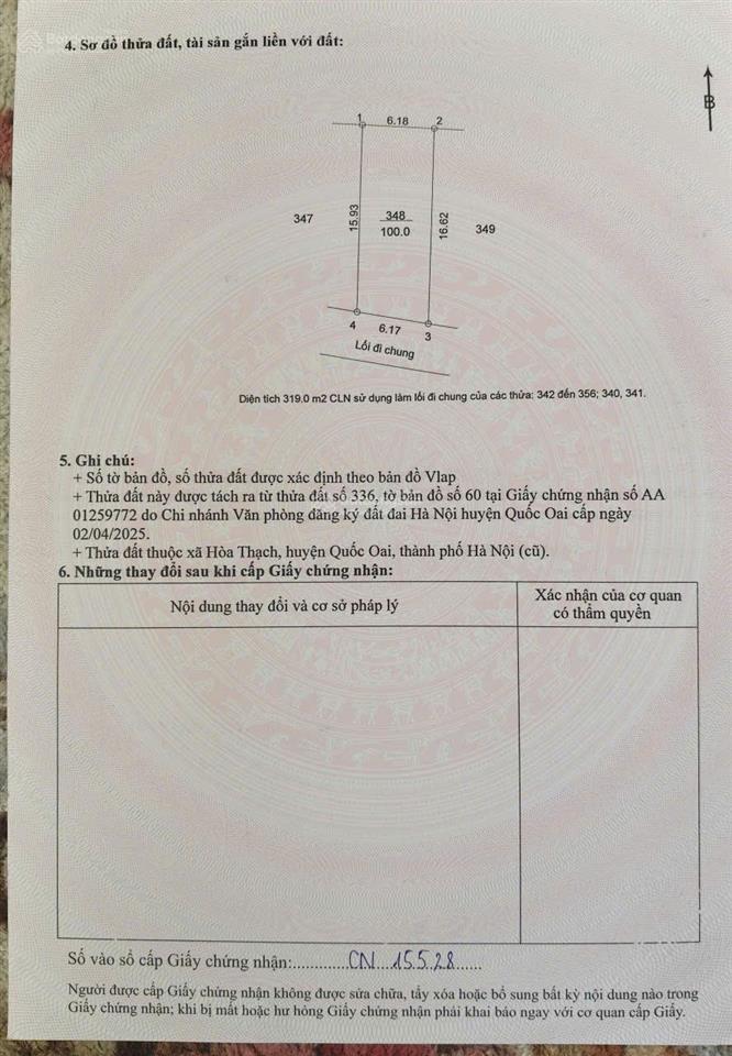 Chính chủ bán đất thổ cư ql21a, trung tâm xã phú cát, thành phố hà nội, 100m2, mt 6m