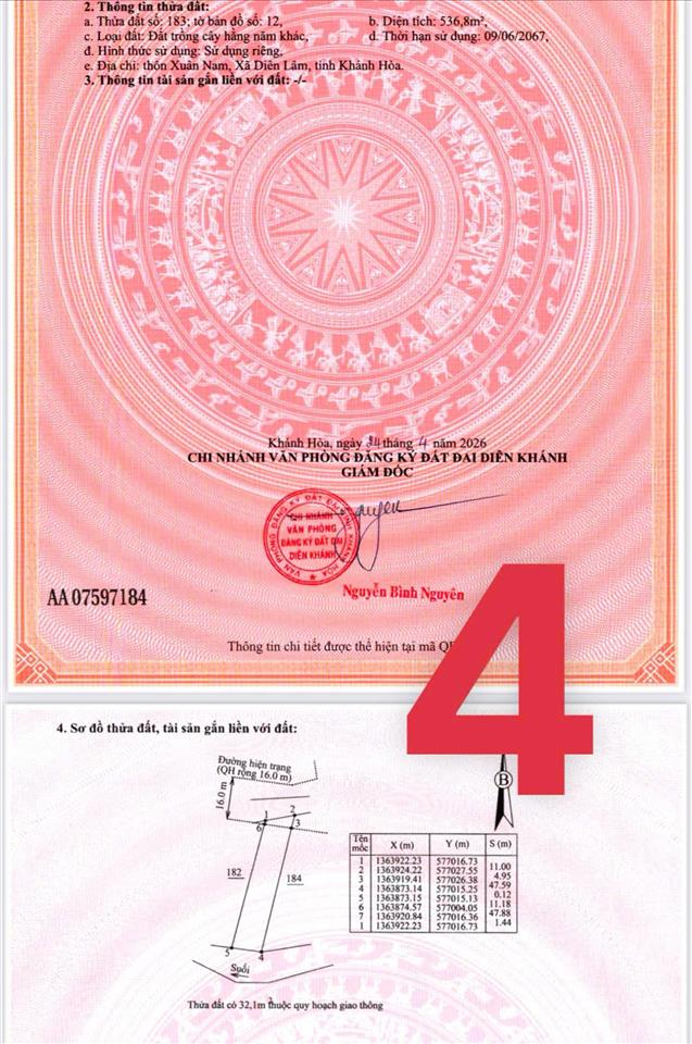 Đất vườn diên xuân cũ, đường nhựa, giá chỉ 199 triệu