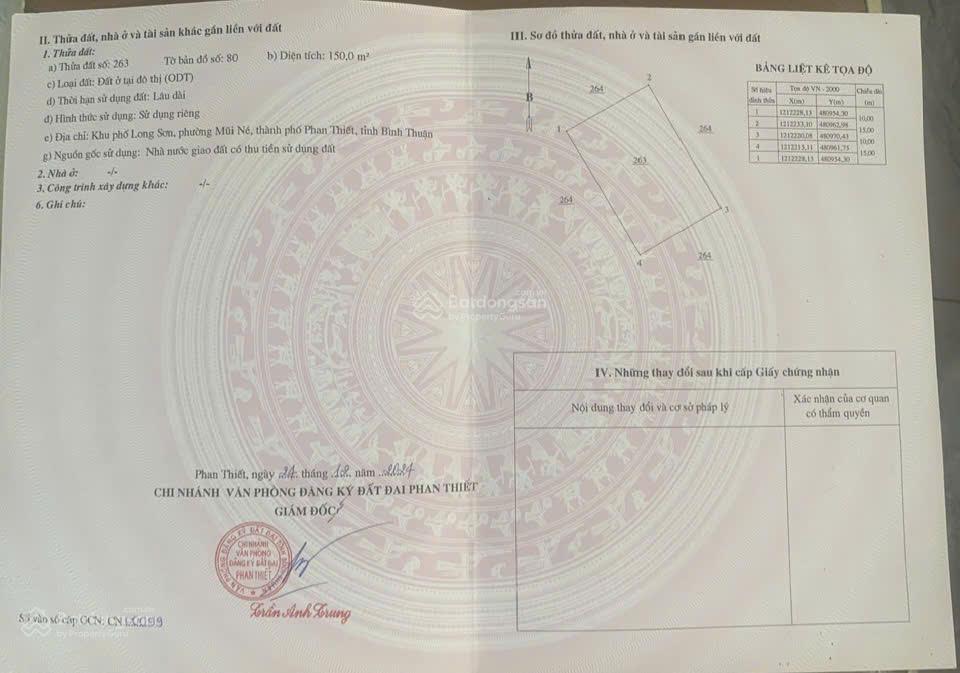 Bán đất mặt tiền đường xuân thủy  phường mũi né
