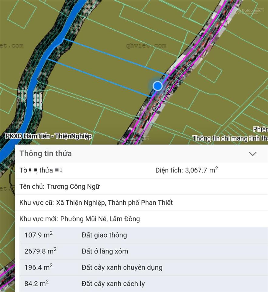Bán đất mặt tiền đường hồ quang cảnh  mũi né