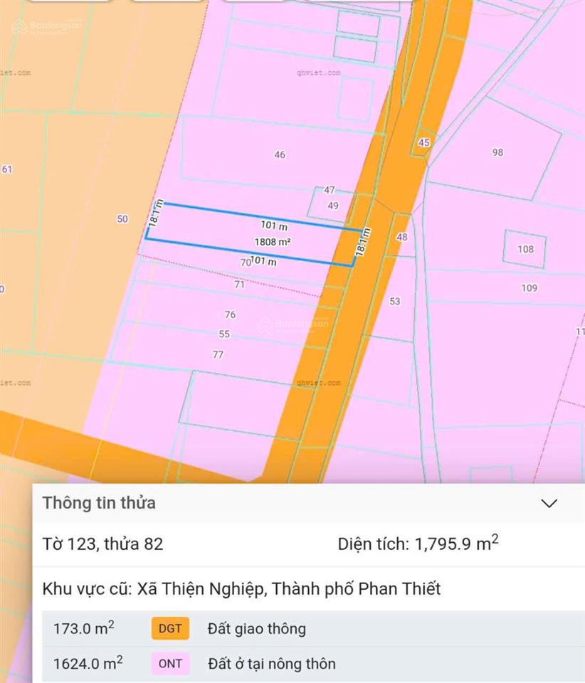 Bán đất mặt tiền đường 715 gần ubnd phường mũi né 1.795,9m2 giá chỉ 5 triệu/m2