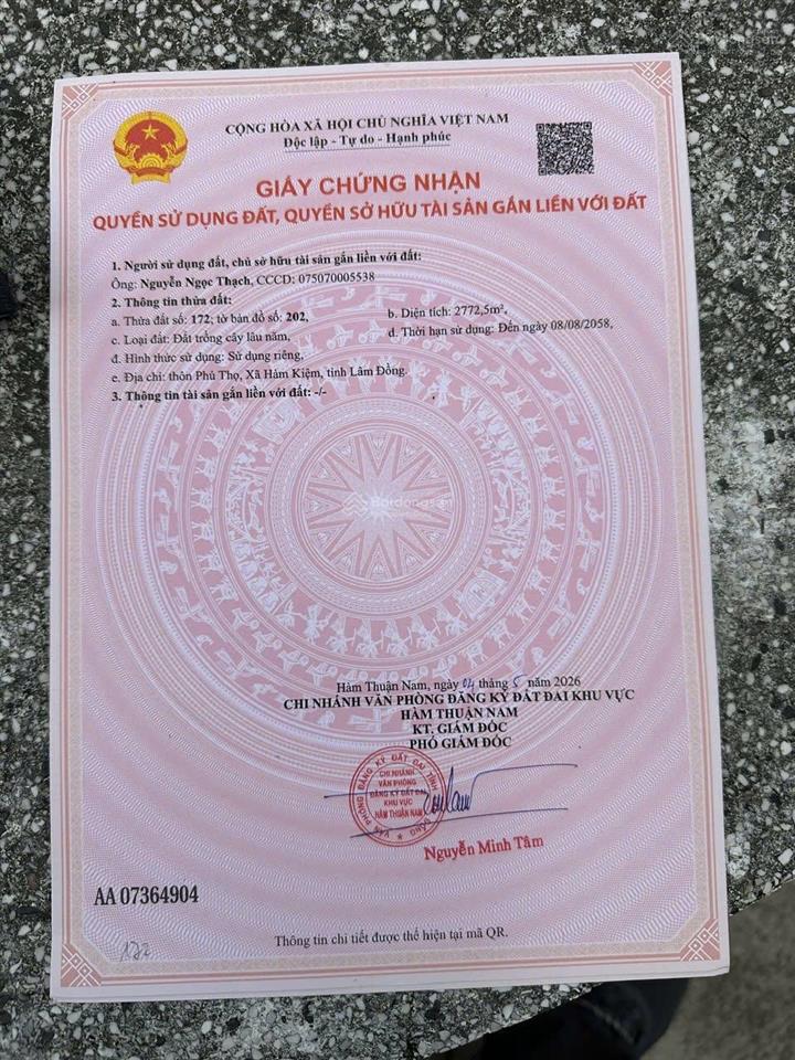 Bán thửa đất liền nhau gần quốc lộ 1a xã hàm kiệm, lâm đồng giá chỉ 2,7 tỷ