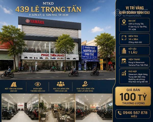 Bán nhà mặt tiền đường lê trọng tấn dt 14x38 bán 100 tỷ  0946 567 *** hiểu