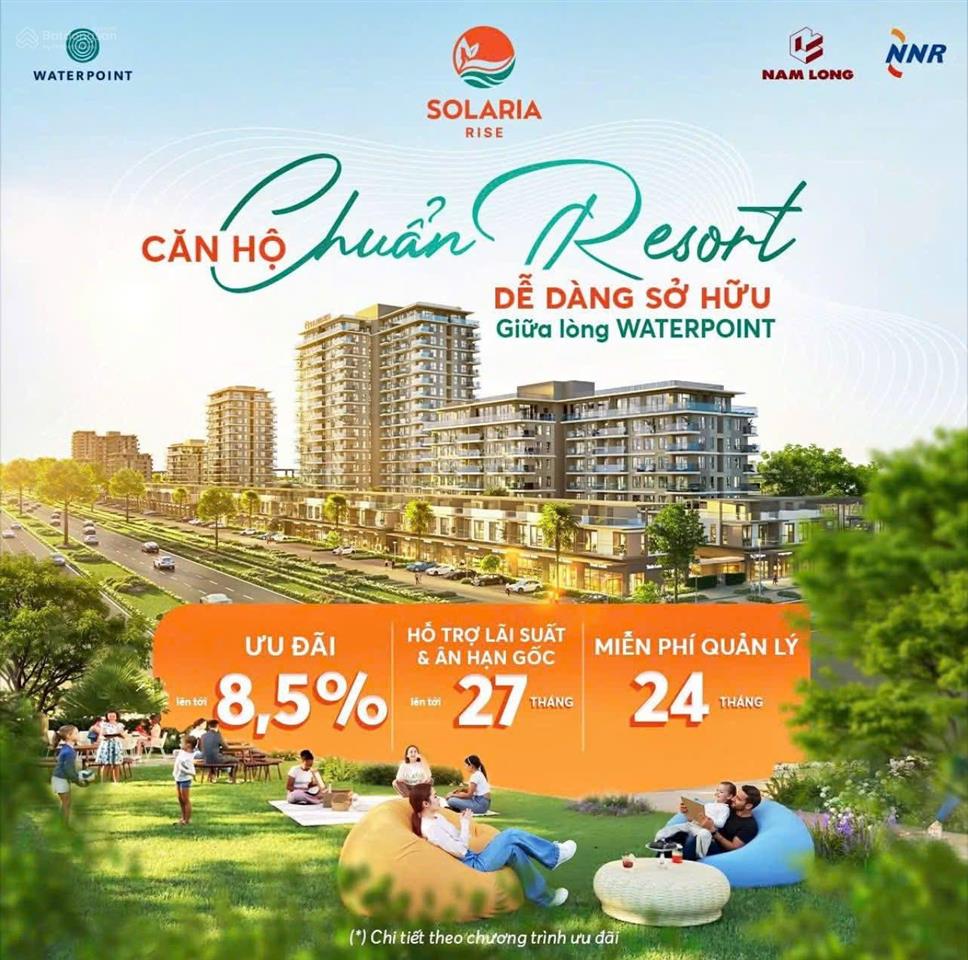 Căn hộ 2pn solaria rise bến lức long an ck 14%.
nhận nhà t9/2027