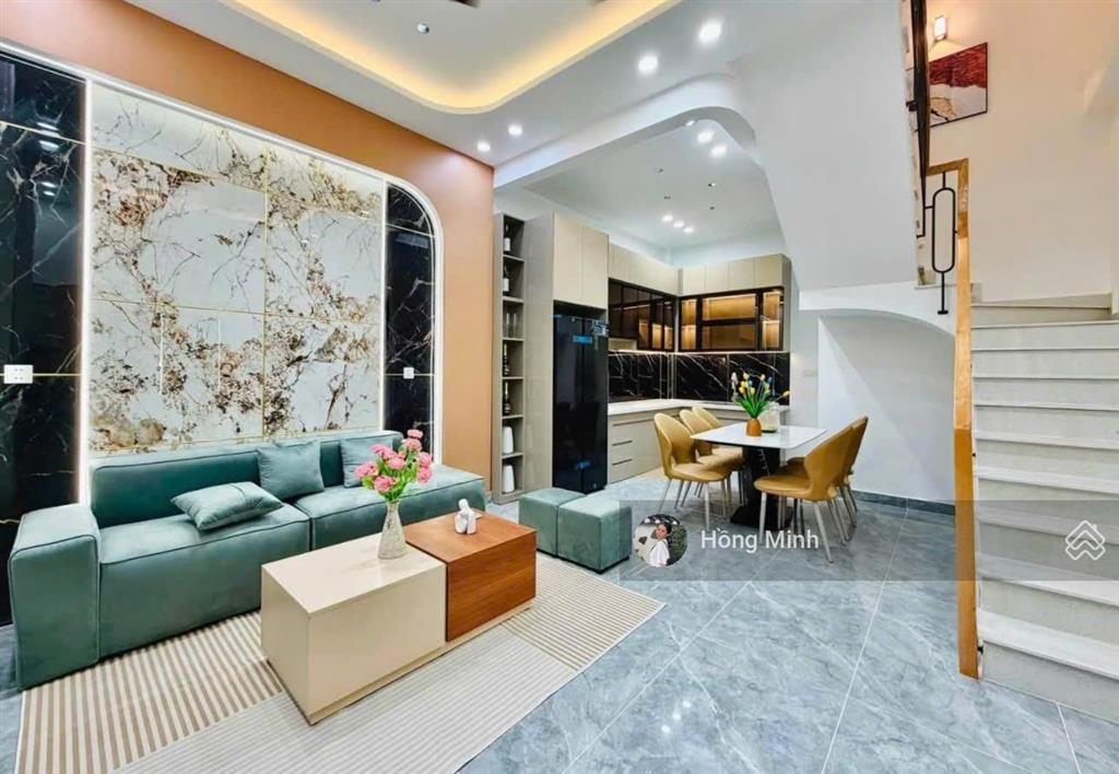 Nhà mới, hẻm xe hơi quang trung, dt 7x14m, 3 lầu, 6 phòng ngủ, full nội thất
