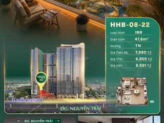 Căn hhb0822 | 1pn 47,6m | lumière hanoi seasons garden view trực diện nội khu the bloom