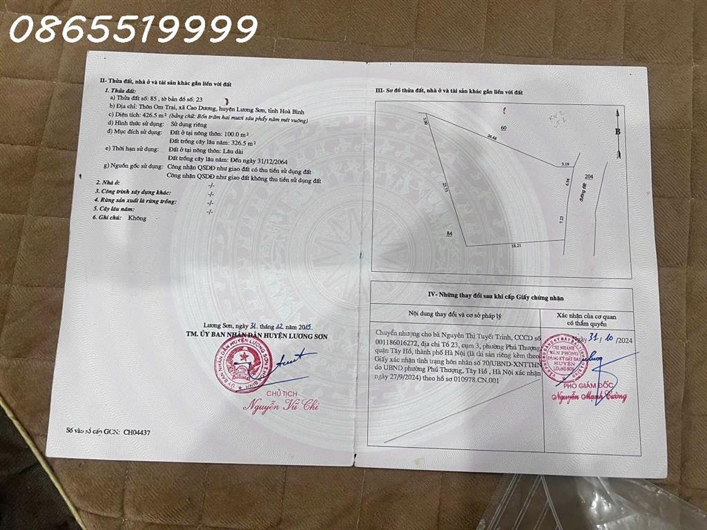 CHÍNH CHỦ BÁN GẤP LÔ ĐẤT SÁT MẶT ĐƯỜNG HỒ CHÍ MINH – LƯƠNG SƠN
