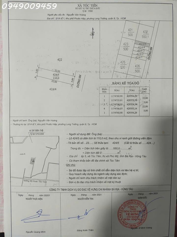 Chính chủ cần bán lô đất siêu đẹp DT 110m2 tại xã Châu Pha, giá đầu tư