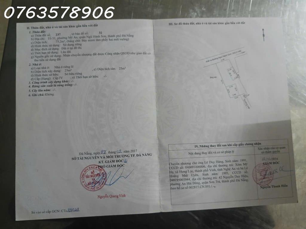 Bán nhà 2 tầng chính chủ có dòng tiền tại phường Mỹ An, Ngũ Hành Sơn, Đà Nẵng, DT 75,2m2