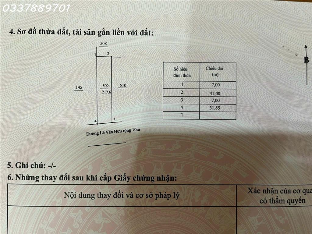 Bán lô đất siêu đẹp đường Lê Văn Hưu, Thống Nhất, Gia Lai, DT 217,6m2, giá đầu tư