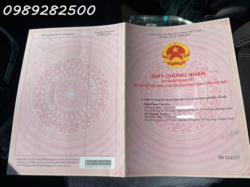Chính chủ bán lô đất siêu đẹp tại phường Hồng Hà TP. Hạ Long, DT 92,9m2, giá đầu tư