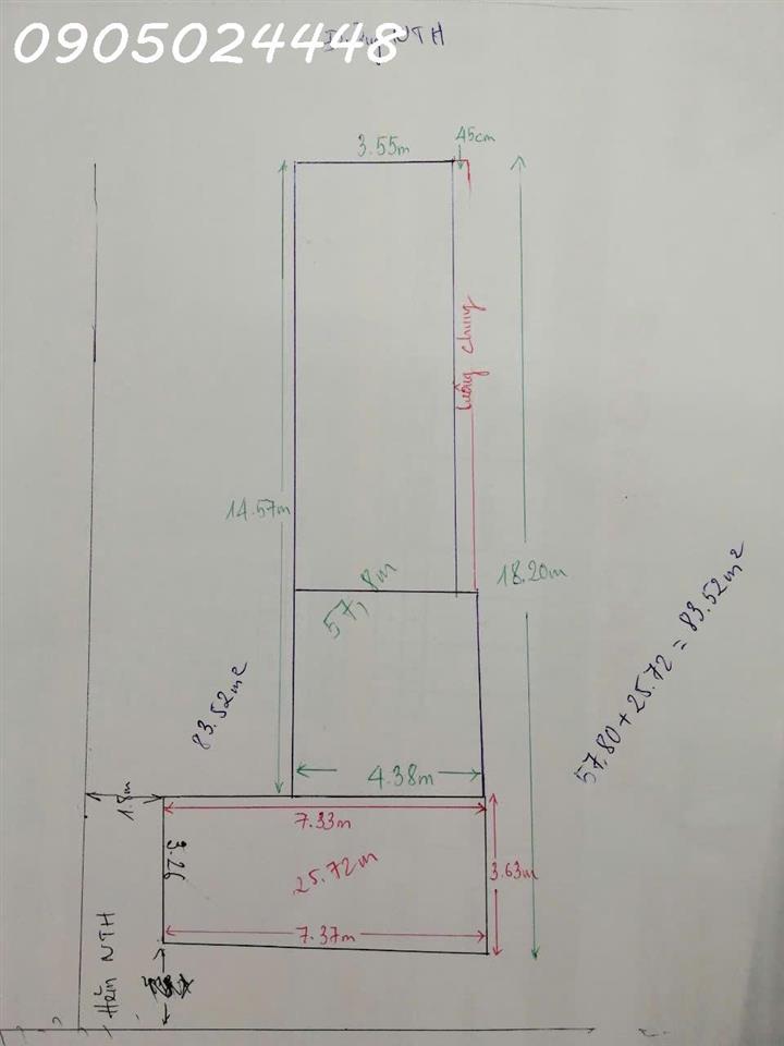 Chính chủ bán nhà 2 MT đường Nguyễn Thái Học, P Quy Nhơn. DT 83.5m2, giá 10.2 tỷ