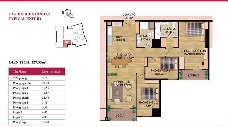 Bán chung cư hà đô park view cầu giấy  căn 3 phòng ngủ 127.55m² chính chủ, miễn trung gian