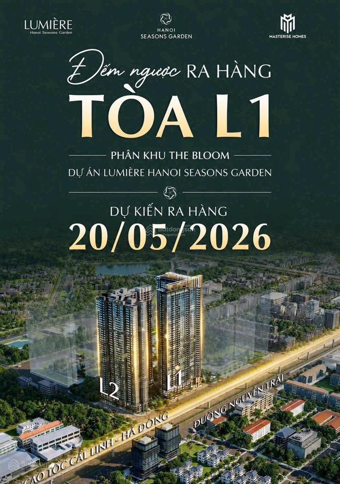 Bán căn 3 ngủ + .. căn số 1423 toà l1 chung cư lumiere cao xà lá thanh toán nhanh 15 ngày 20.7 tỷ